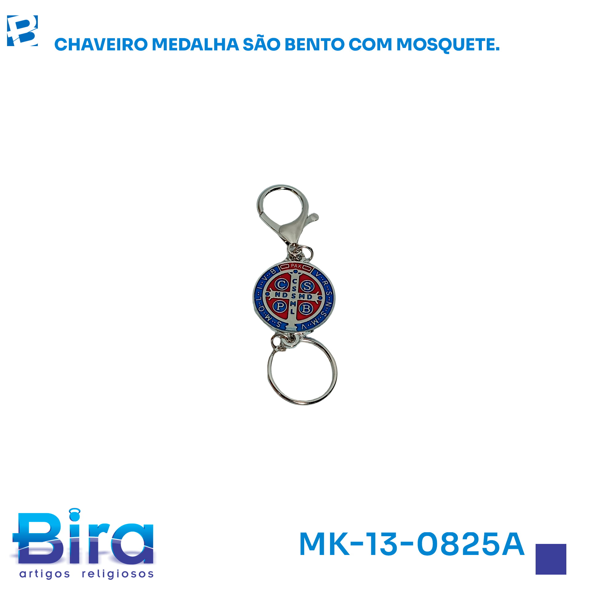 Bira Artigos Religiosos - CHAVEIRO MEDALHA SAO BENTO COM MOSQUETE
