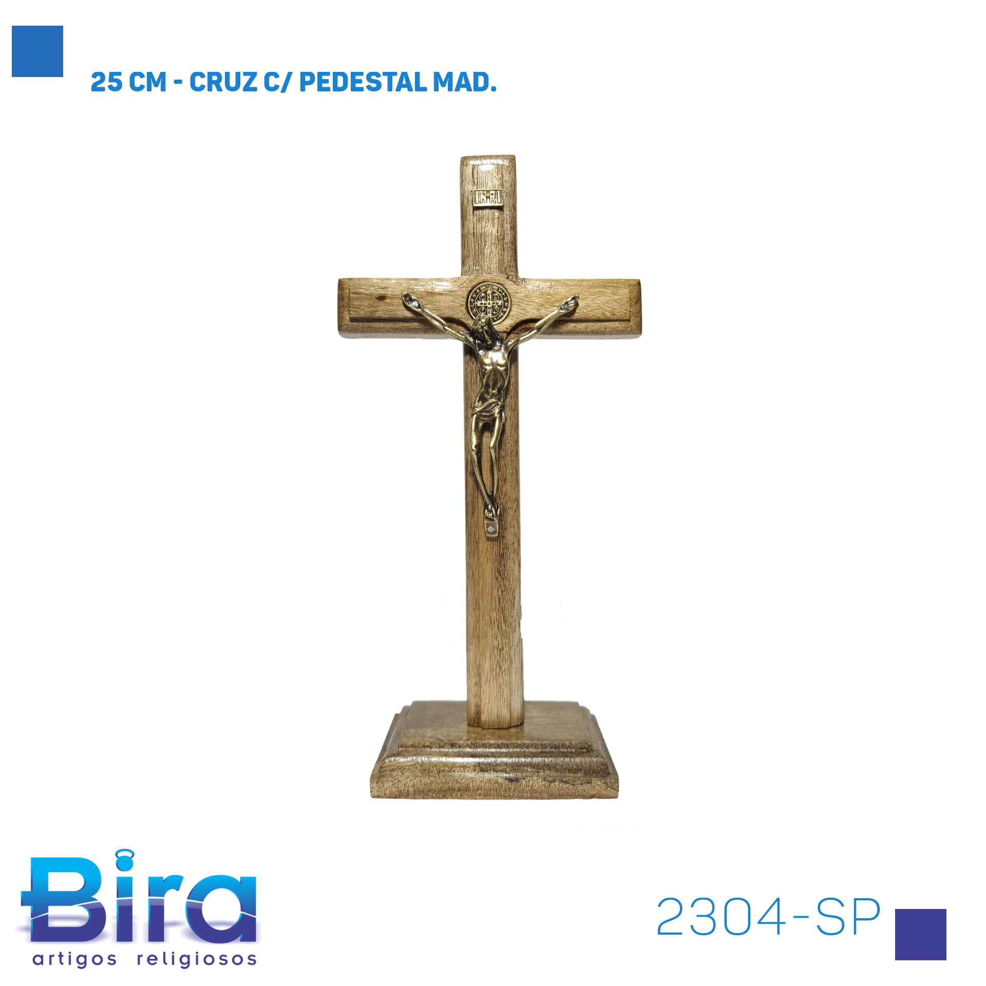 Crucifixo com base em Madeira e Resina importada 25 x 16 cm - Loja