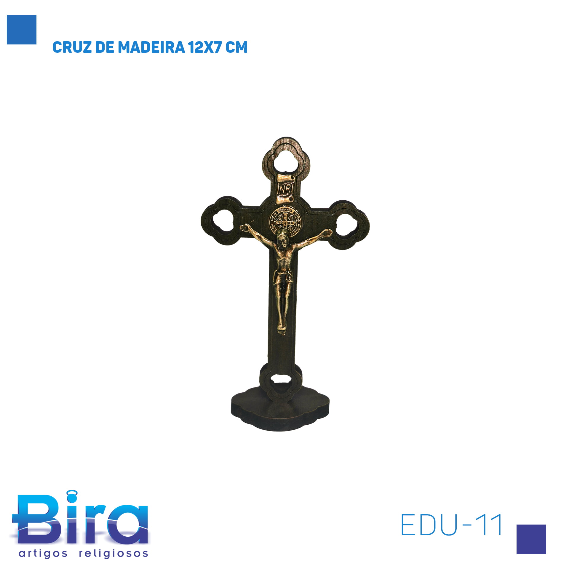 Bira Artigos Religiosos - CRUZ DE MADEIRA 12X7 CM CÓD.: EDU-11