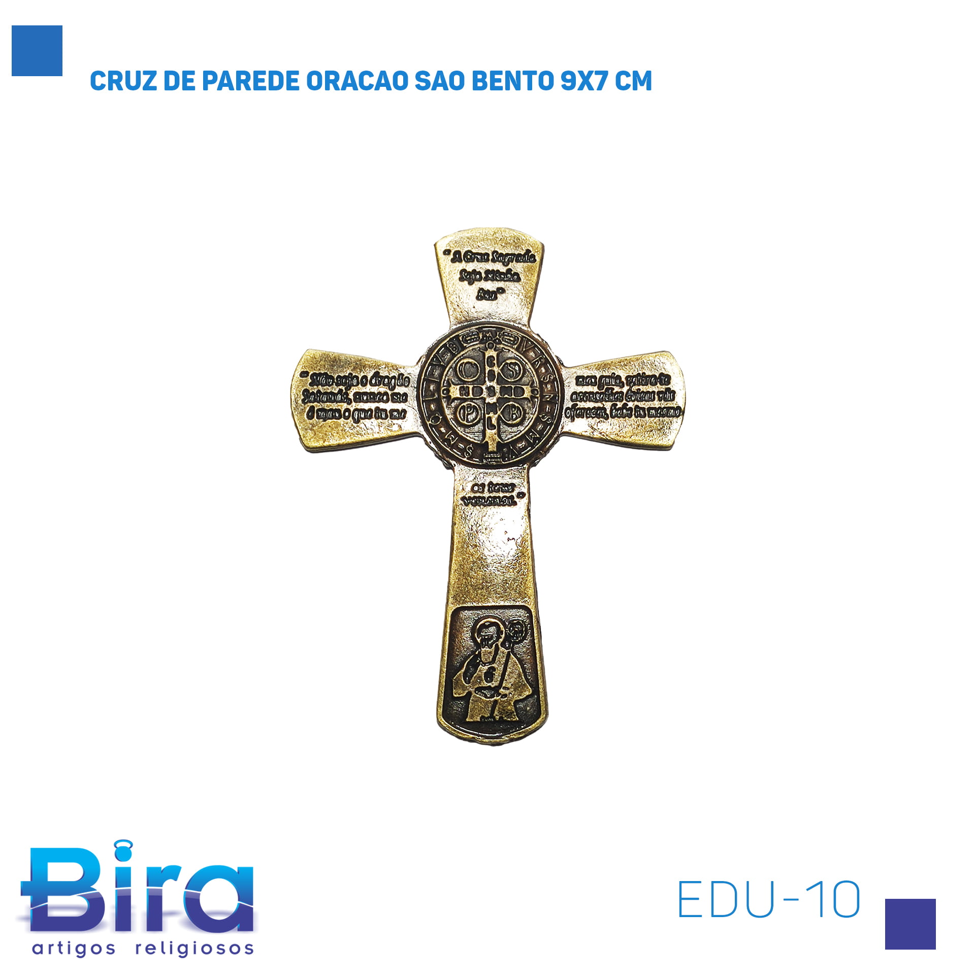 Bira Artigos Religiosos - CRUZ DE PAREDE ORACAO SAO BENTO 9X7 CM CÓD.: EDU-10