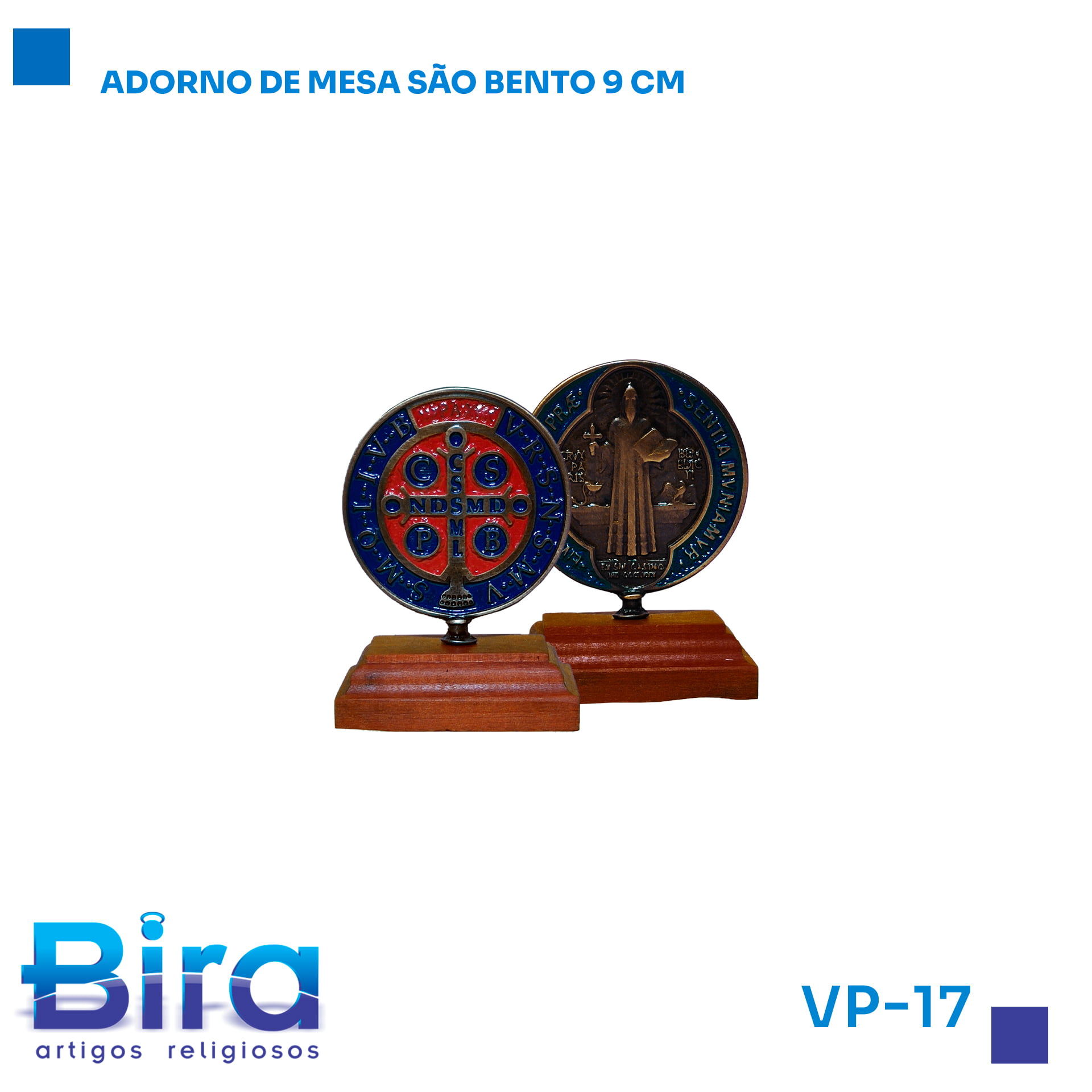 Bira Artigos Religiosos - ADORNO DE MESA SAO BENTO 9CM  Cód.: VP-17