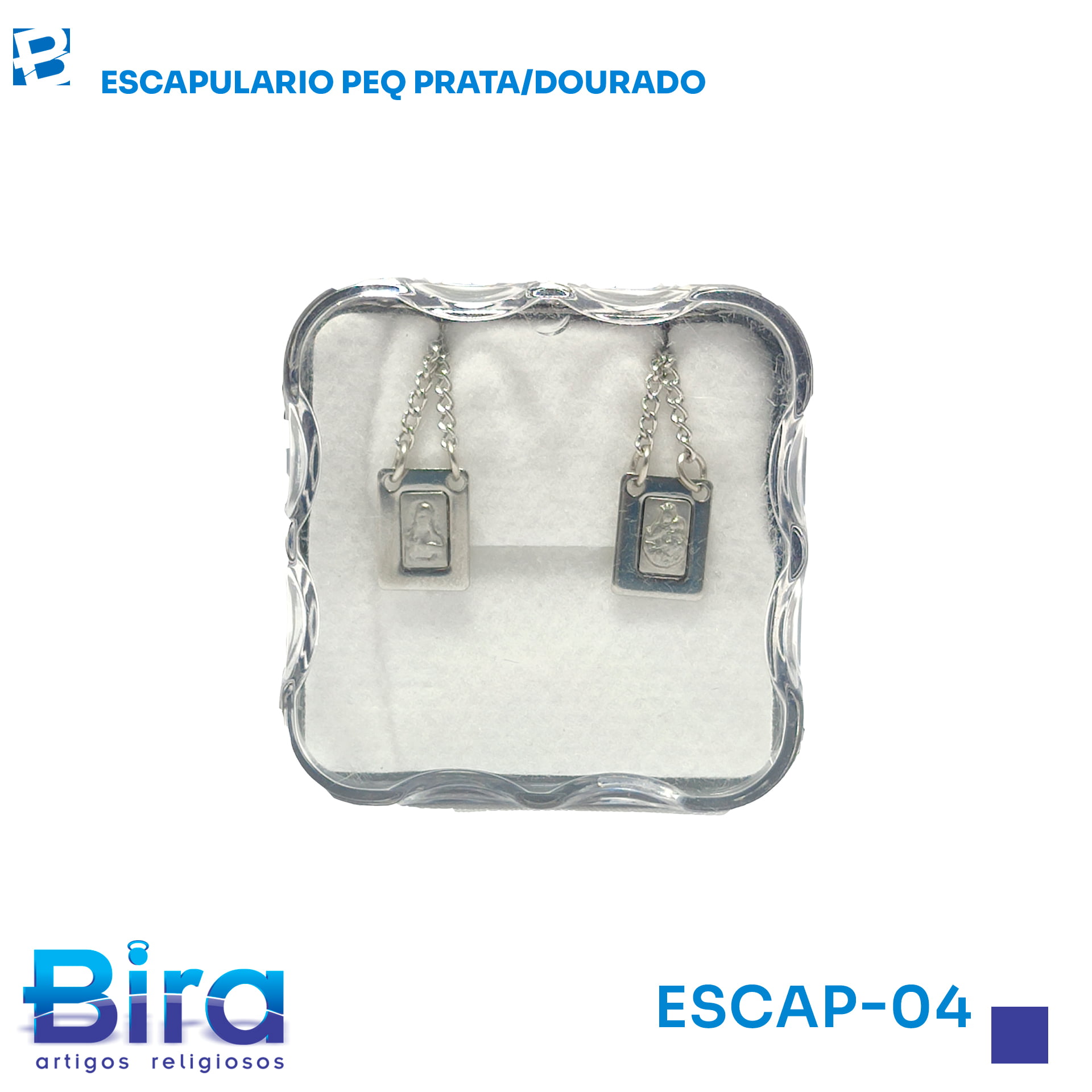 escapulario mini todo inox alto relevo