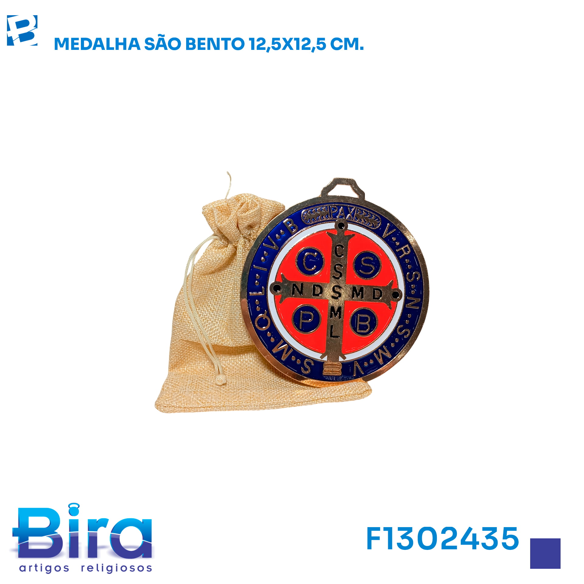 Bira Artigos Religiosos - MEDALHA SAO BENTO 12,5X12,5CM