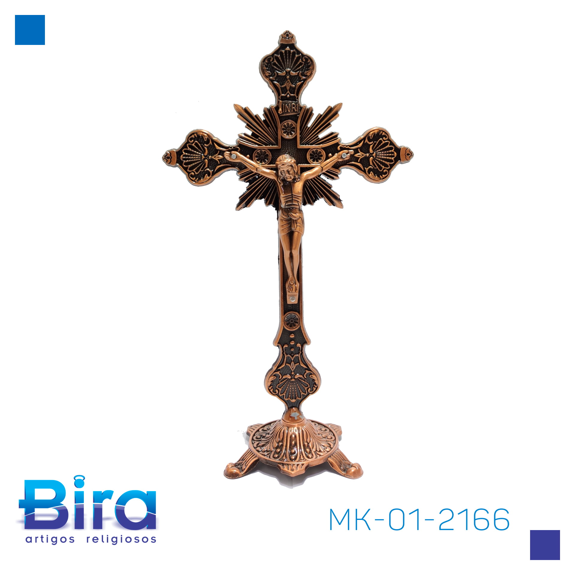 Bira Artigos Religiosos - CRUCIFIXO DE MESA BRONZE 32 CM - Cód. MK-01-2166