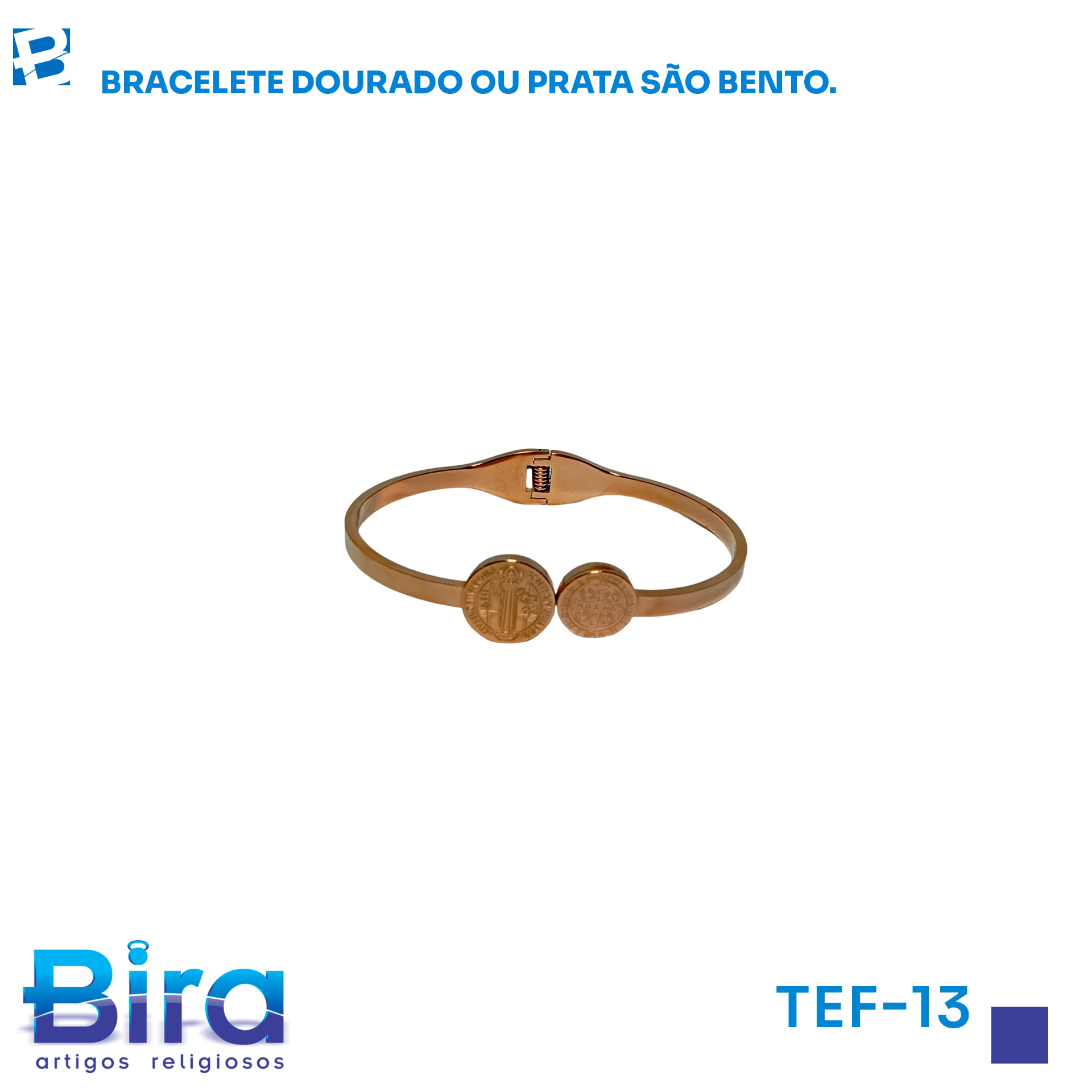 Bira Artigos Religiosos - BRACELETE DOURADO OU PRATA MEDALHAS SB S.M