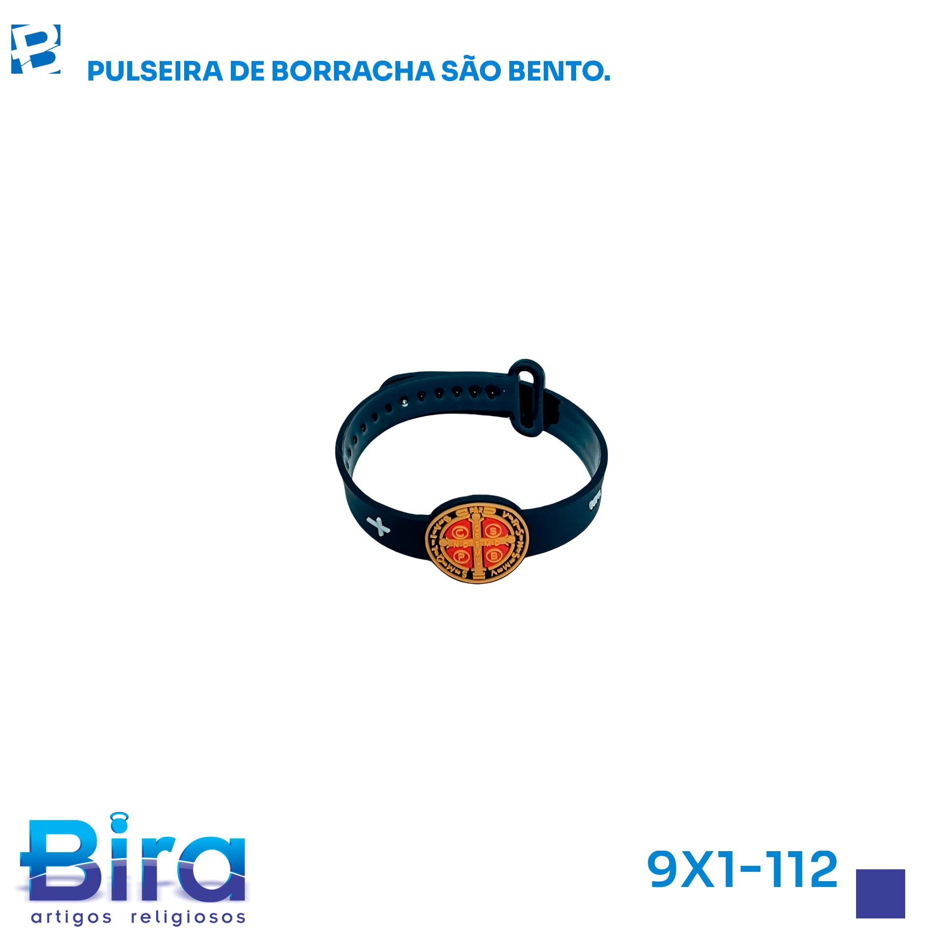 Bira Artigos Religiosos - PULSEIRA DE BORRACHA DE SAO BENTO