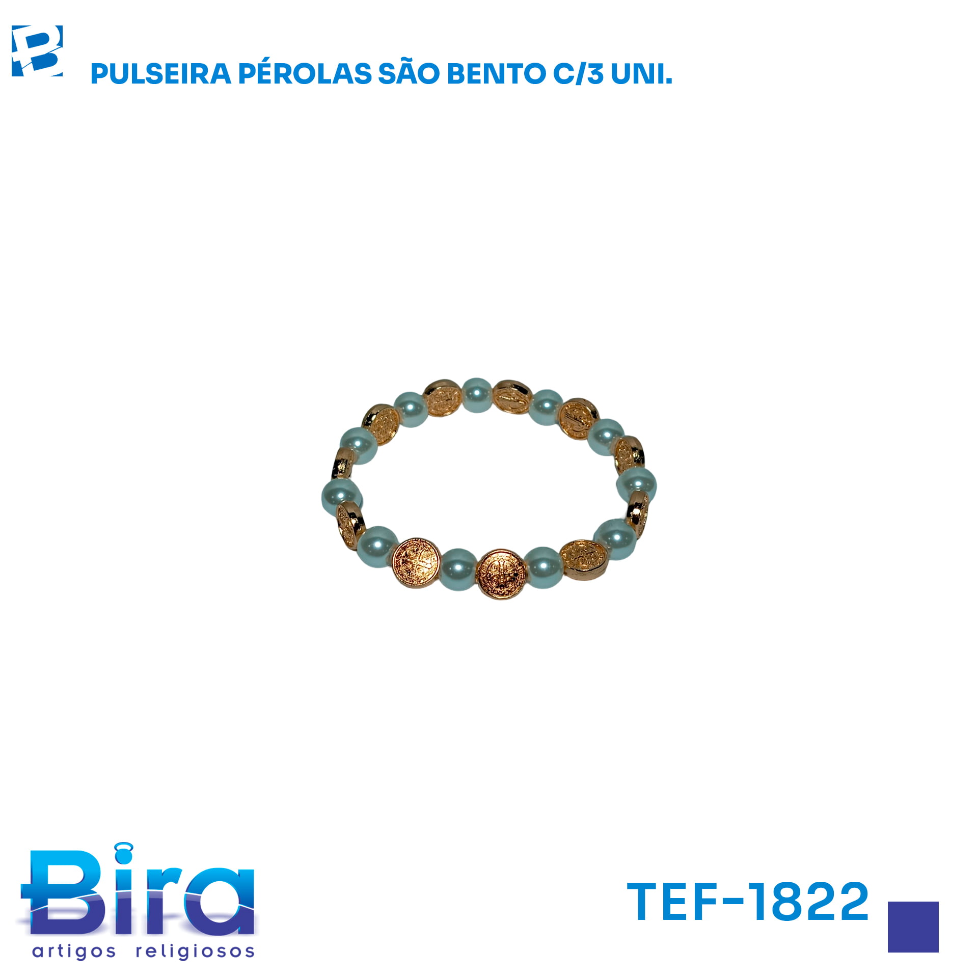Bira Artigos Religiosos - PULSEIRA PEROLAS SAO BENTO C/UNI 3