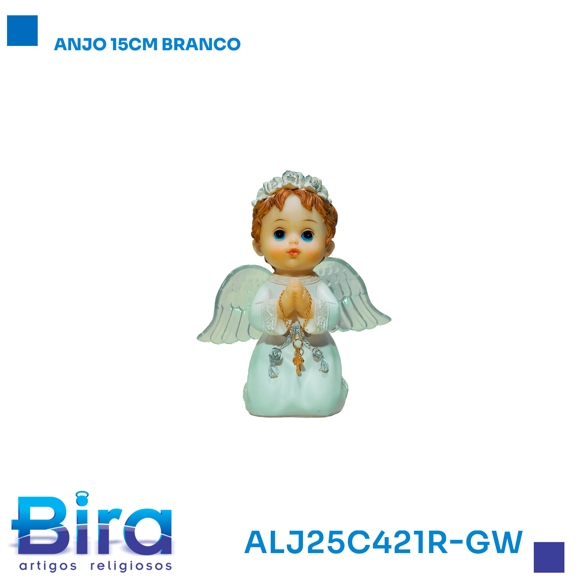 Bira Artigos Religiosos - ANJO 15CM BRANCO  CÓD.: ALJ25C421R-GW