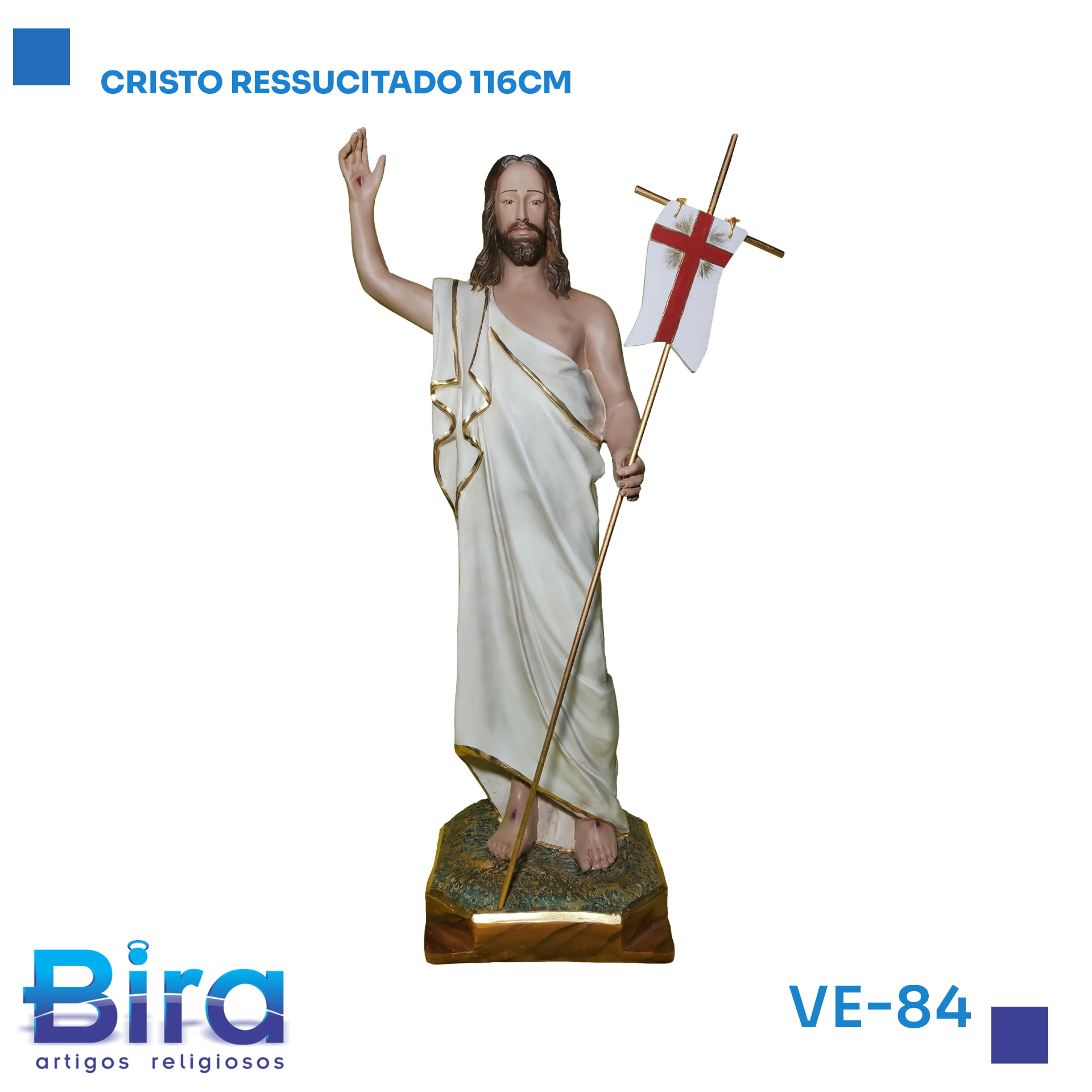 Bira Artigos Religiosos - CRISTO RESSUCITADO 116CM CÓD.: VE-84