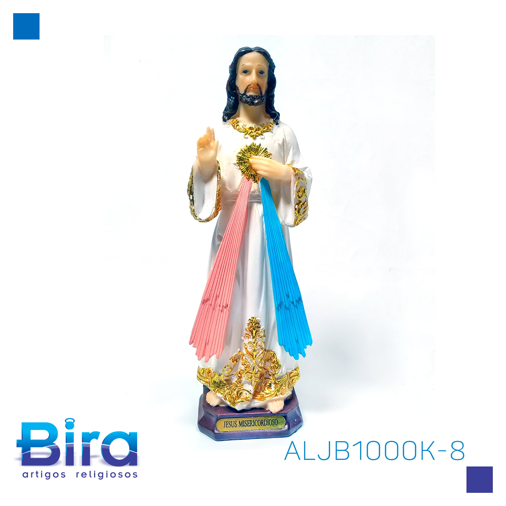 Bira Artigos Religiosos - JESUS MISERICORDIOSO DE RESINA DE 20 CM - CÓD ALJB1000K-8