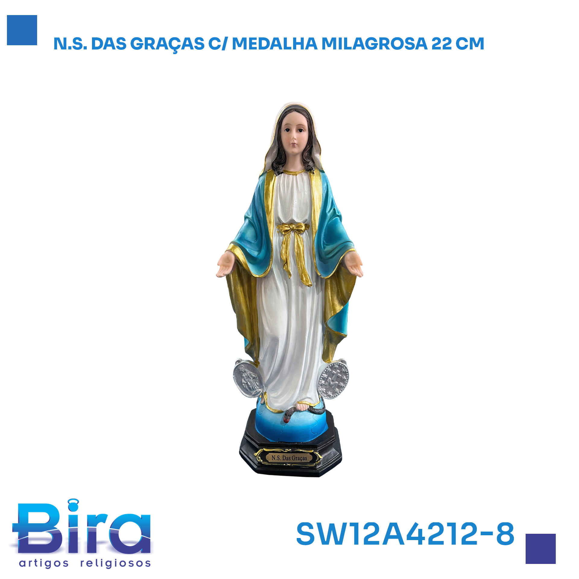 Bira Artigos Religiosos - N.S. DAS GRACAS MEDALHA MILAGROSA 22CM CÓD.: SW12A4212-8