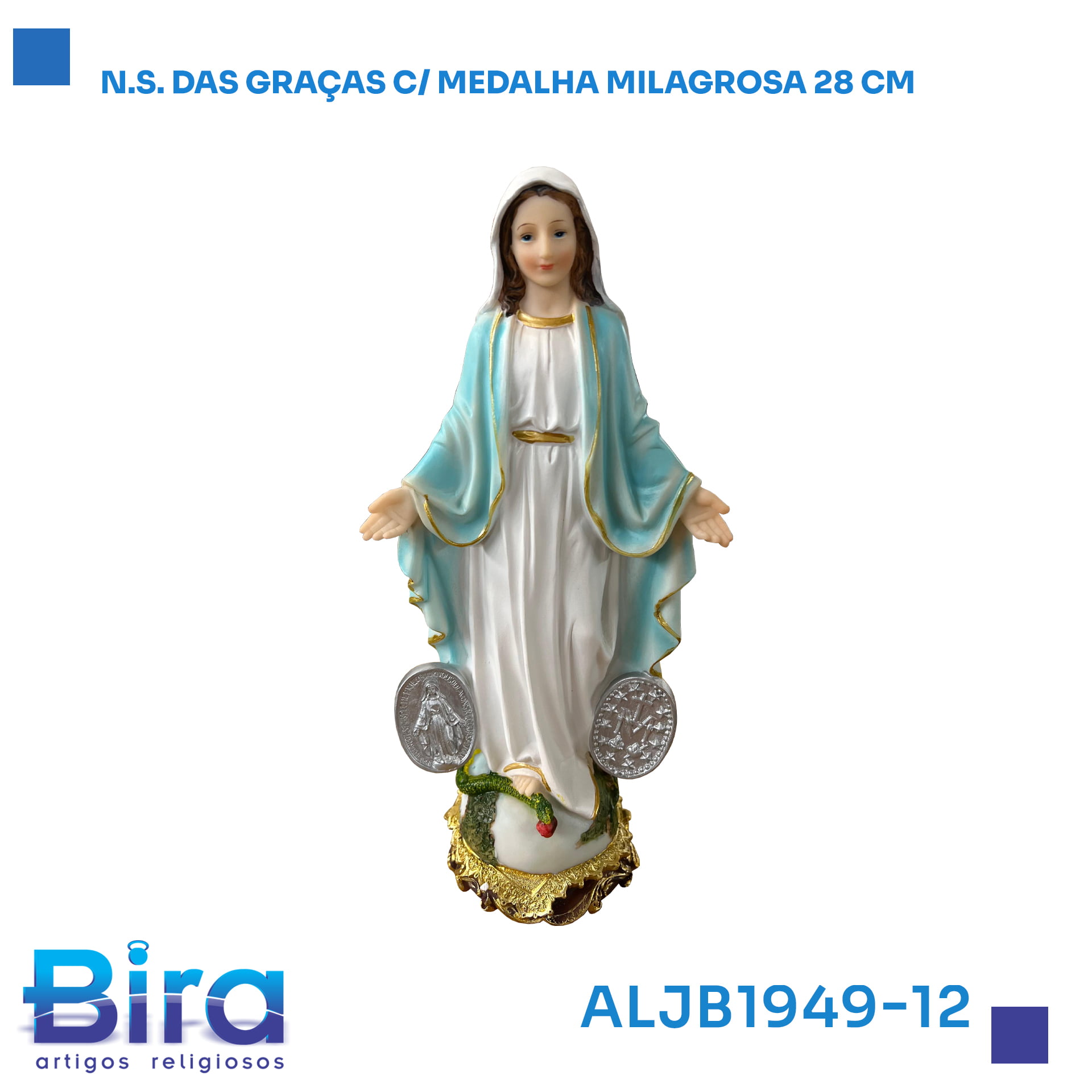 Bira Artigos Religiosos - N.S. DAS GRACAS MEDALHA MILAGROSA 28CM CÓD.: ALJB1949-12