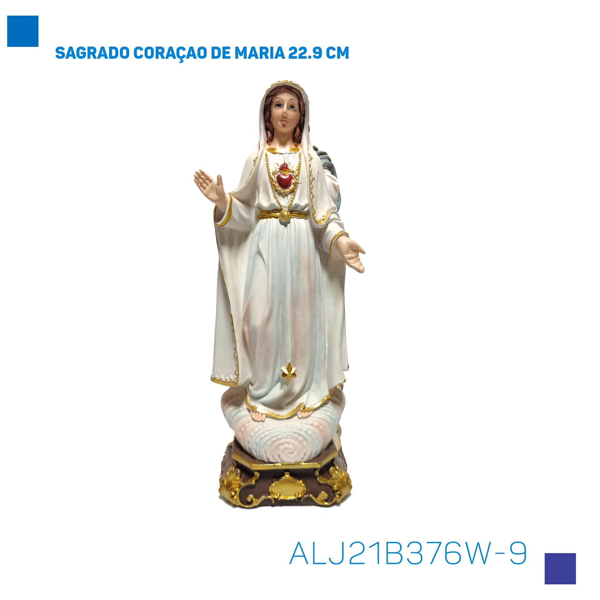 Bira Artigos Religiosos - SAGRADO CORAÇAO DE MARIA 22.9 CM - Cód . ALJ21B376W-9