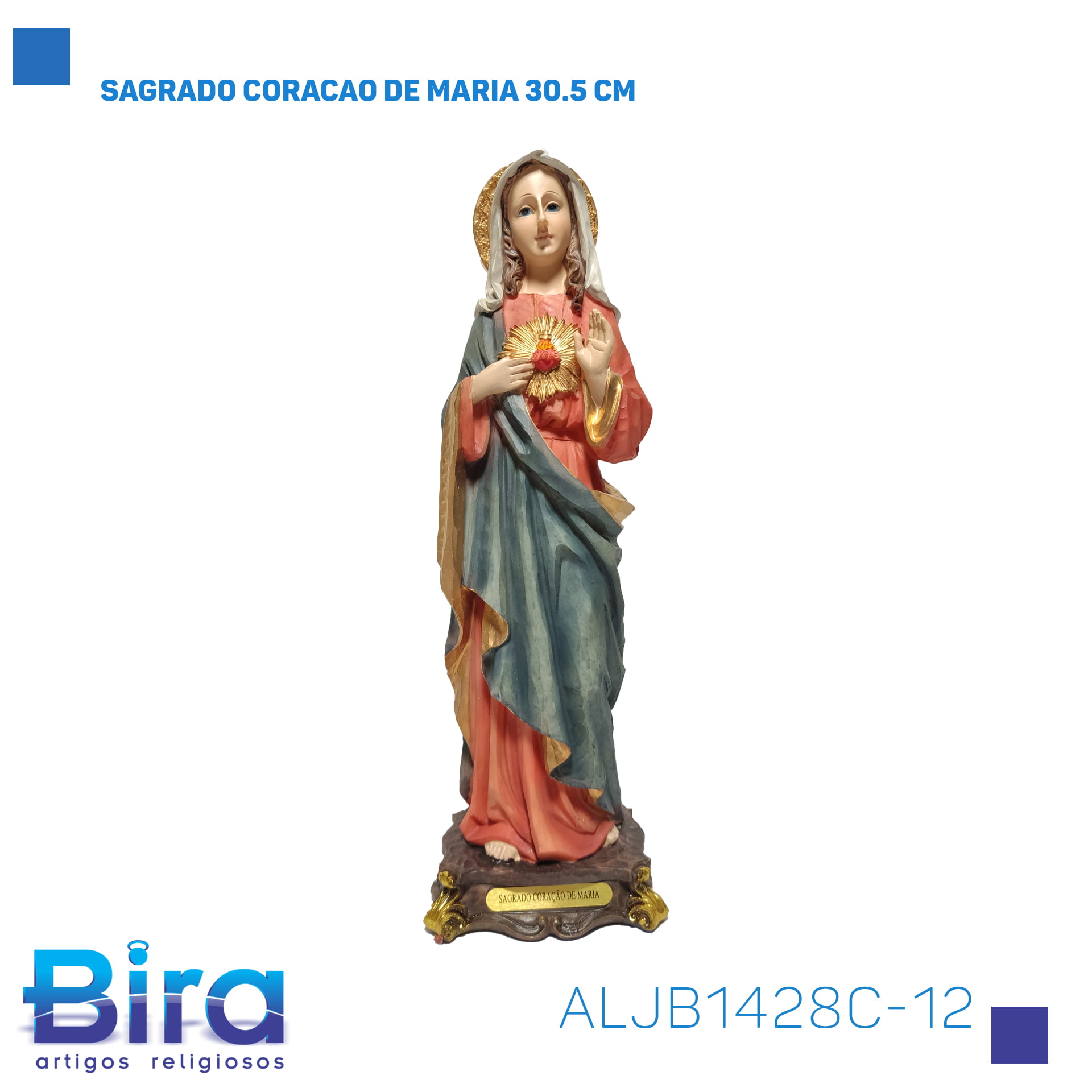 Bira Artigos Religiosos - SAGRADO CORACAO DE MARIA 30.5 CM Cód. ALJB1428C-12