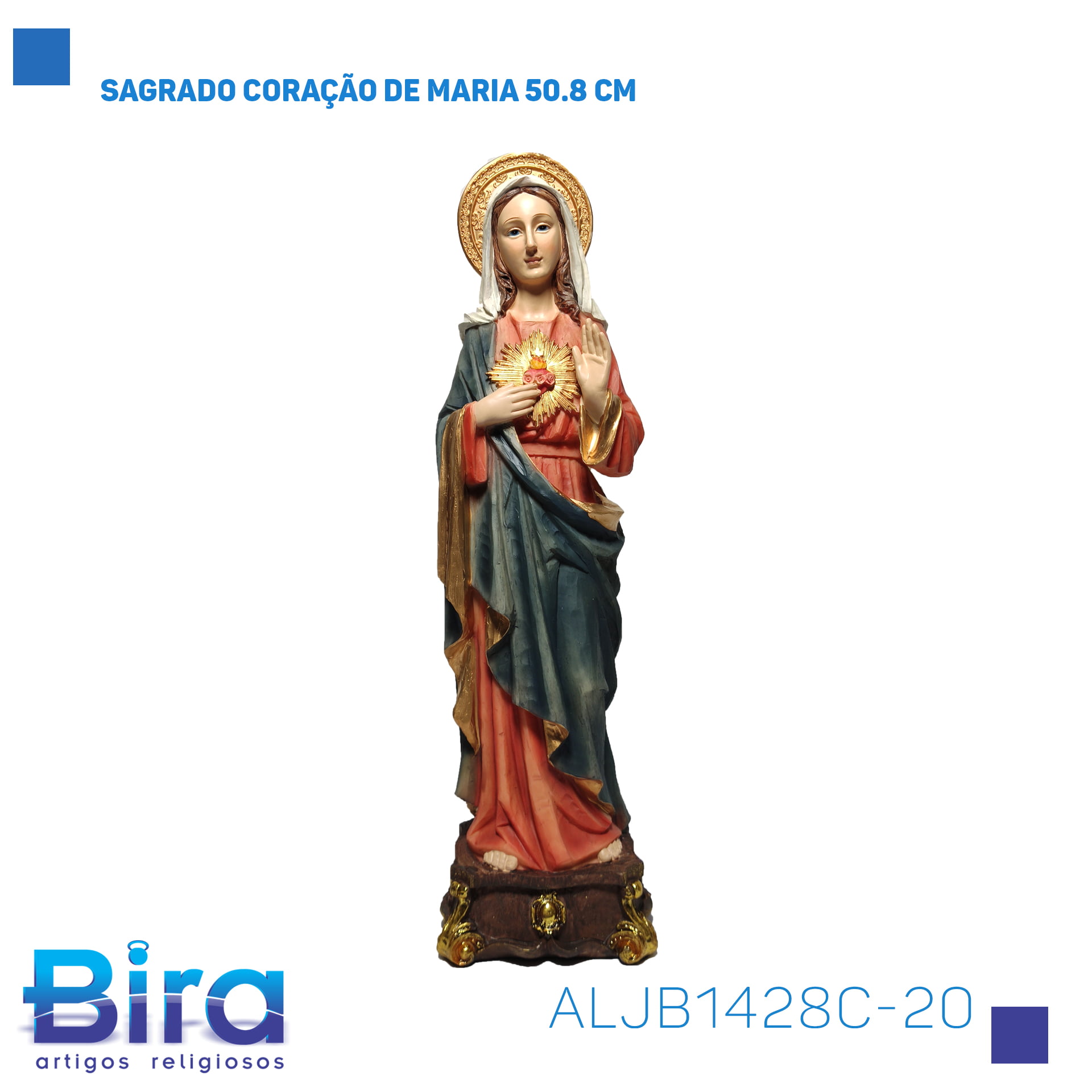 Bira Artigos Religiosos - SAGRADO CORAÇÃO DE MARIA 50.8 CM Cód. ALJB1428C-20