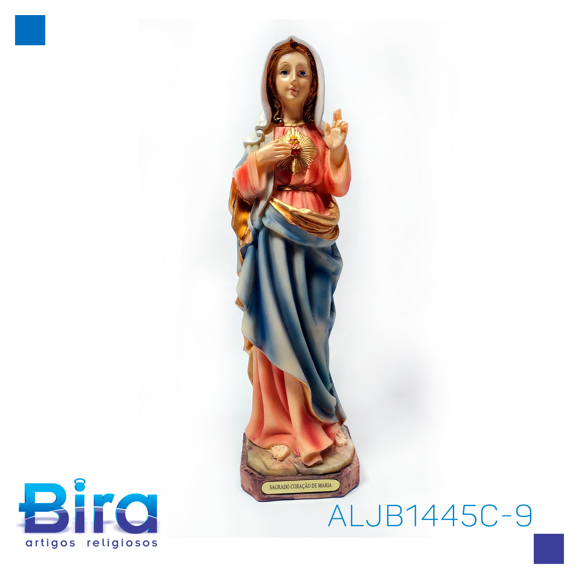 Bira Artigos Religiosos - SAGRADO CORACAO DE MARIA DE 23 CM - CÓD. ALJB1445C-9
