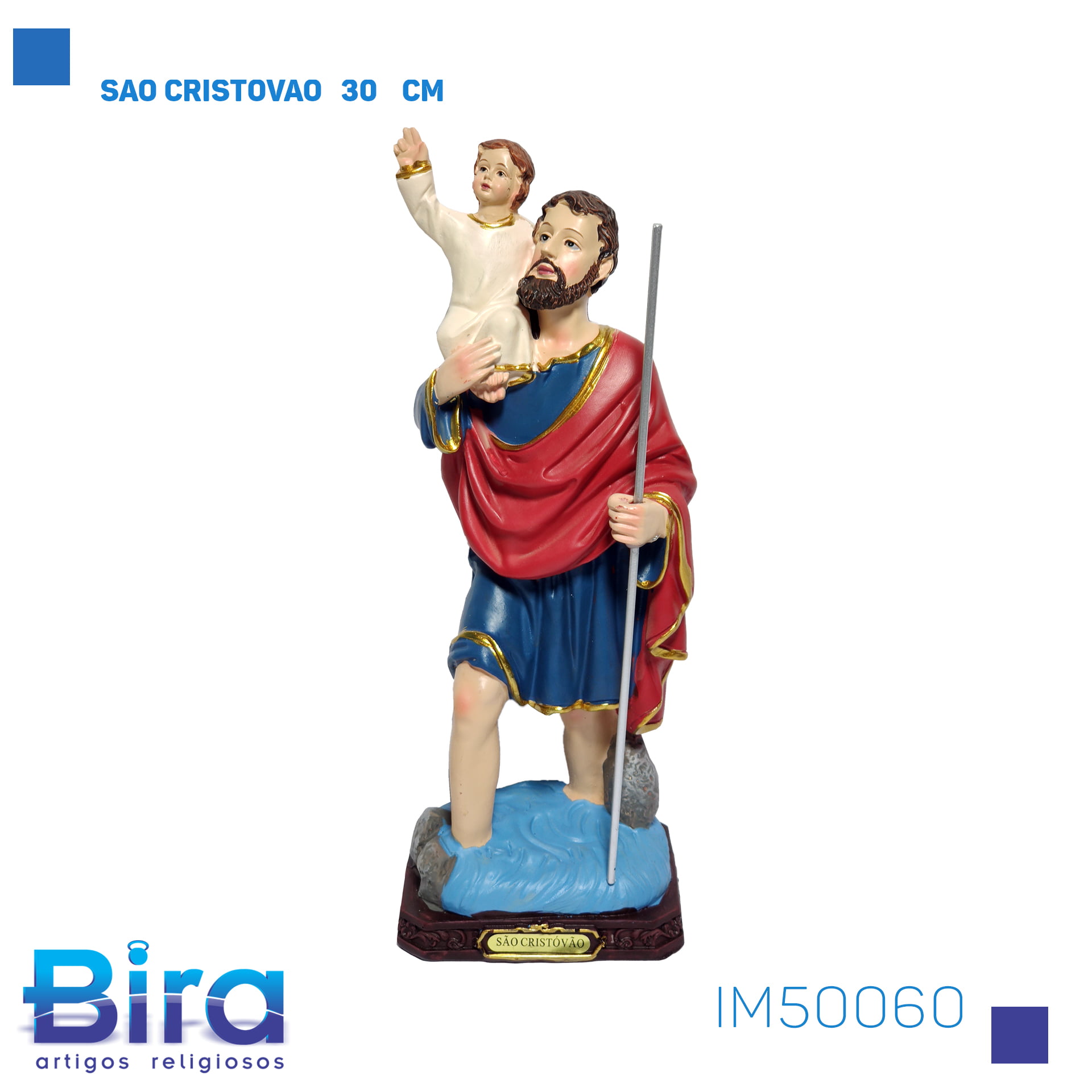 Bira Artigos Religiosos - SÃO CRISTÓVÃO 30 CM - Cód. IM50060