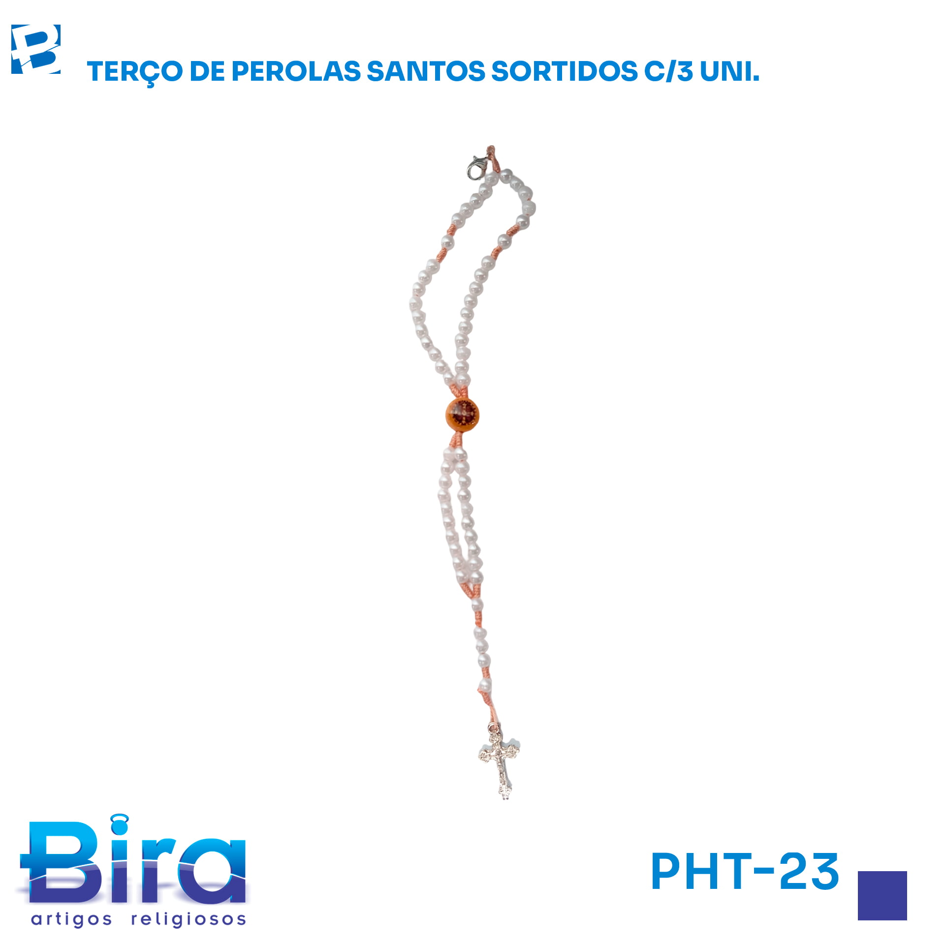 Bira Artigos Religiosos - TERCO DE PULSO PEROLA SANTOS SORTIDOS C/3 UN