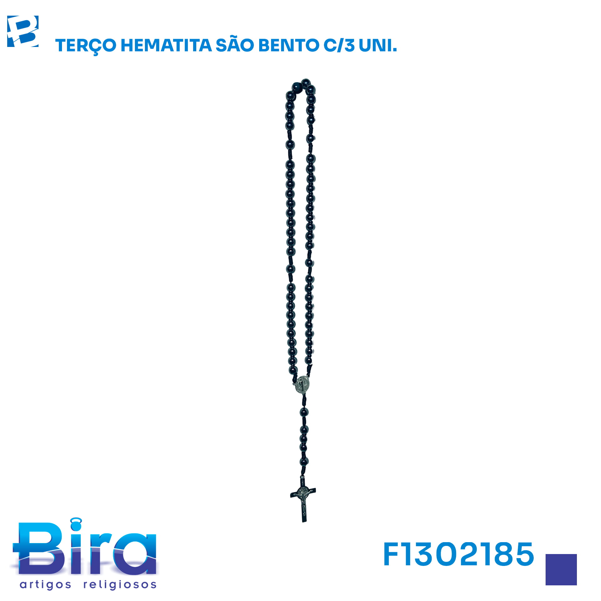Bira Artigos Religiosos - TERCO HEMATITA SAO BENTO C/3 UNI