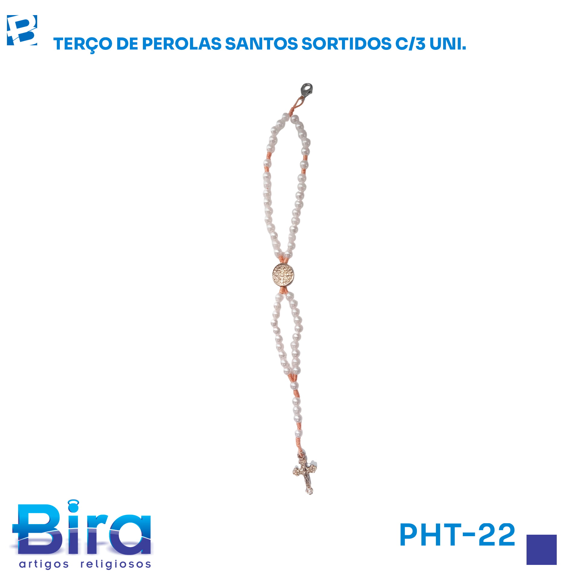 Bira Artigos Religiosos - TERCO PEROLA FUNDICAO SANTOS SORTIDOS C/3 UNI