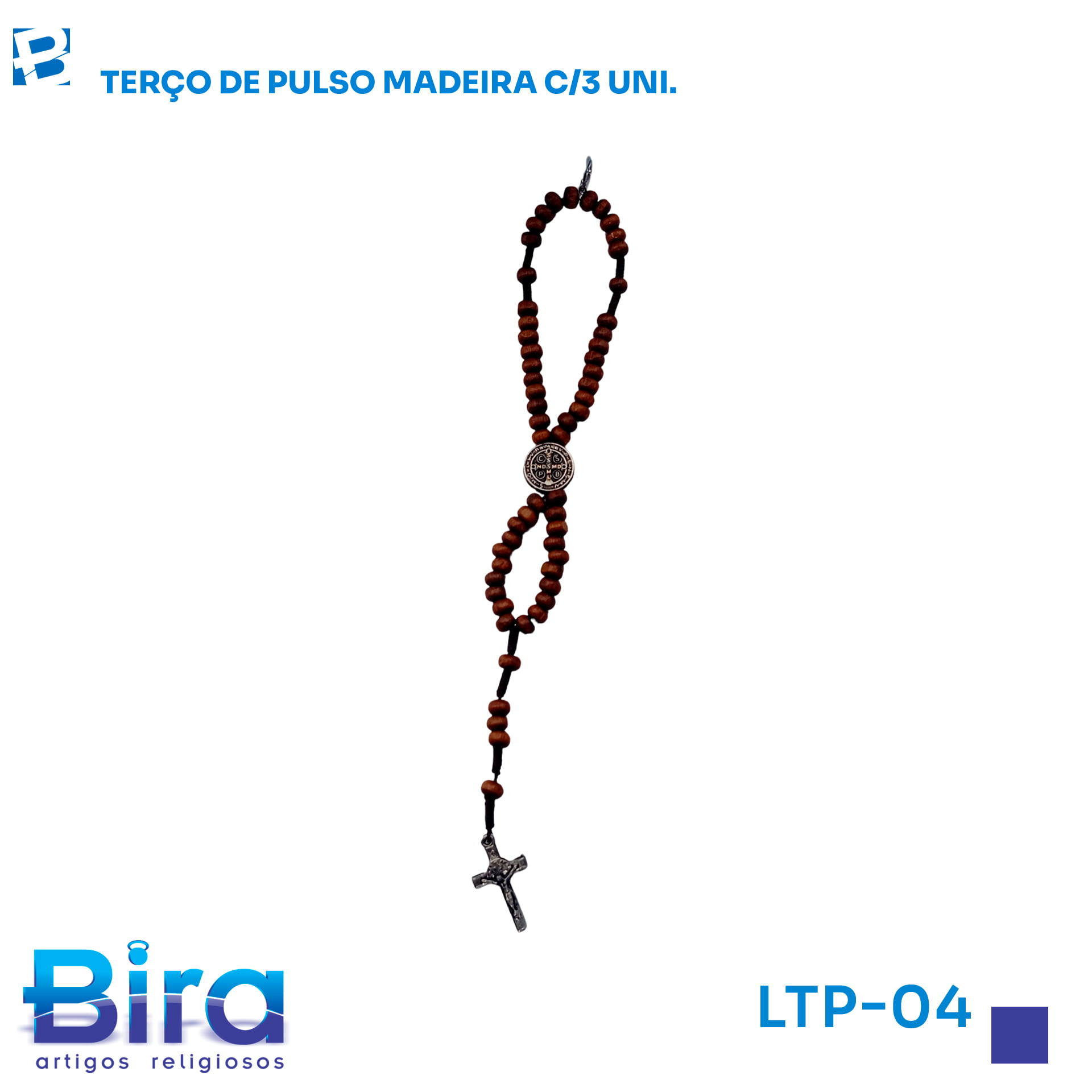 Bira Artigos Religiosos - TERCO PULSO MADEIRA C/3
