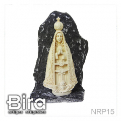 Quadro N. Sra. Aparecida em Resina Estilo Pedra - 15cm - Cód. NRP15