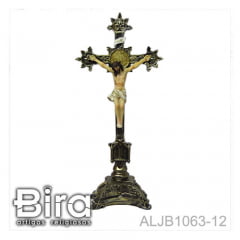 Crucifixo São Bento Com Base em Resina - 30cm - Cód. ALJB1063-12