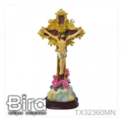 Crucifixo em Resina Com Base - 27cm - Cód. TX32360MN