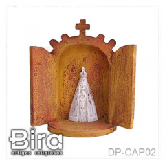Capela Com N. Sra. Aparecida em Madeira - 30cm - Cód. DP-CAP02