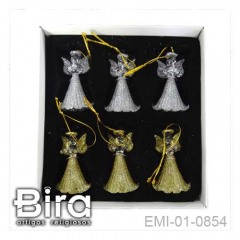 Kit 6 Anjos Infantis em Cristal Com Brilho - 6cm - Cód. EMI-01-0854