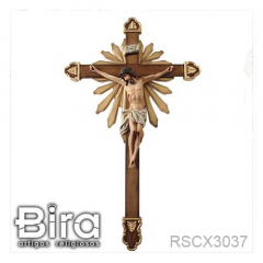 Crucifixo Ornado em Resina - 85cm - Cód. RSCX3037