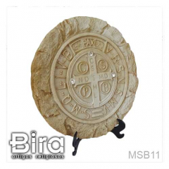 Quadro de Mesa Medalha de São Bento em Resina - 11x11cm - Cód. MSB11