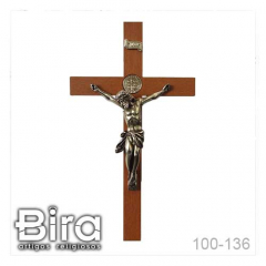 Crucifixo em Madeira Clara - 30x53cm - Cód. 100-136