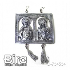 Quadro de Parede Sagrado Coração de Jesus e Maria - 20x22cm - Cód. D-734534