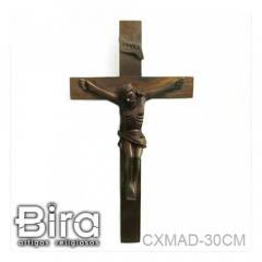 Crucifixo Todo em Madeira - 30cm - Cód. CXMAD-30CM