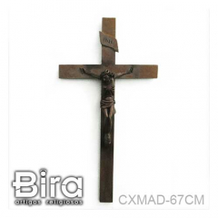 Crucifixo Todo em Madeira - 67cm - Cód. CXMAD-67CM