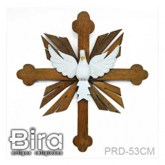 Divino Espírito Santo na Cruz em Madeira - 53cm - Cód. PRD-53CM