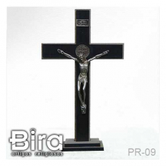 Crucifixo de Mesa em Madeira - 23cm - Cód. PR-09