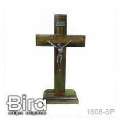 Crucifixo Oval de Mesa em Madeira - 20cm - Cód. 1608-SP
