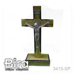 Crucifixo de Mesa em Madeira São Bento - 13cm - Cód. 3415-SP