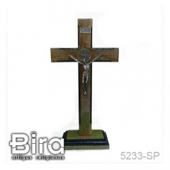Crucifixo de Mesa em Madeira - 23cm - Cód. 5233-SP