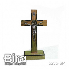 Crucifixo de Mesa em Madeira - 13cm - Cód. 5235-SP