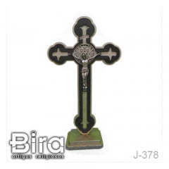 Crucifixo de Mesa São Bento em MDF - Cód. J-378