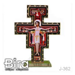 Crucifixo de Mesa São Damião - 12x16cm - Cód. J-362