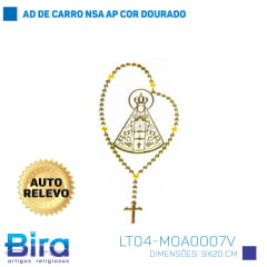Adesivo Decorativo N. Sra. Aparecida em Alto Relevo Dourado - 9X20CM - Cód. LT04-MOA0007V