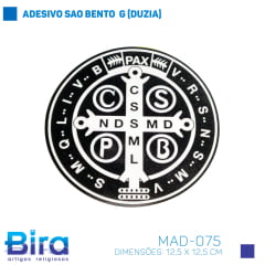 Bira Artigos Religiosos - ADESIVO SAO BENTO  G (DUZIA) - Cód. MAD-075