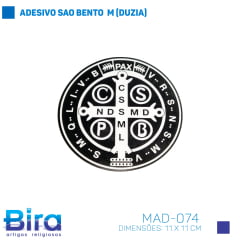 Bira Artigos Religiosos - ADESIVO SAO BENTO  M (DUZIA) - Cód. MAD-074