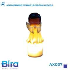 Bira Artigos Religiosos - ANJO MENINO E MENINA 10CM  COM LUZ C/12  CÓD.: AX027
