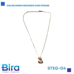 COLAR MARIA REZANDO COM STRASS   CÓD.: STEG-04