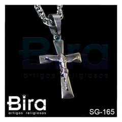 Corrente Grossa Inox Com Crucifixo Pequeno - Cód. SG-165